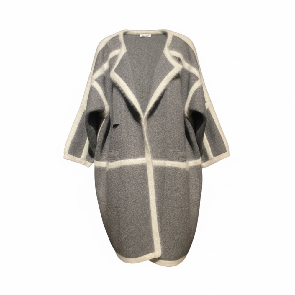 Chloe Gray and Cream Women's Cardigan